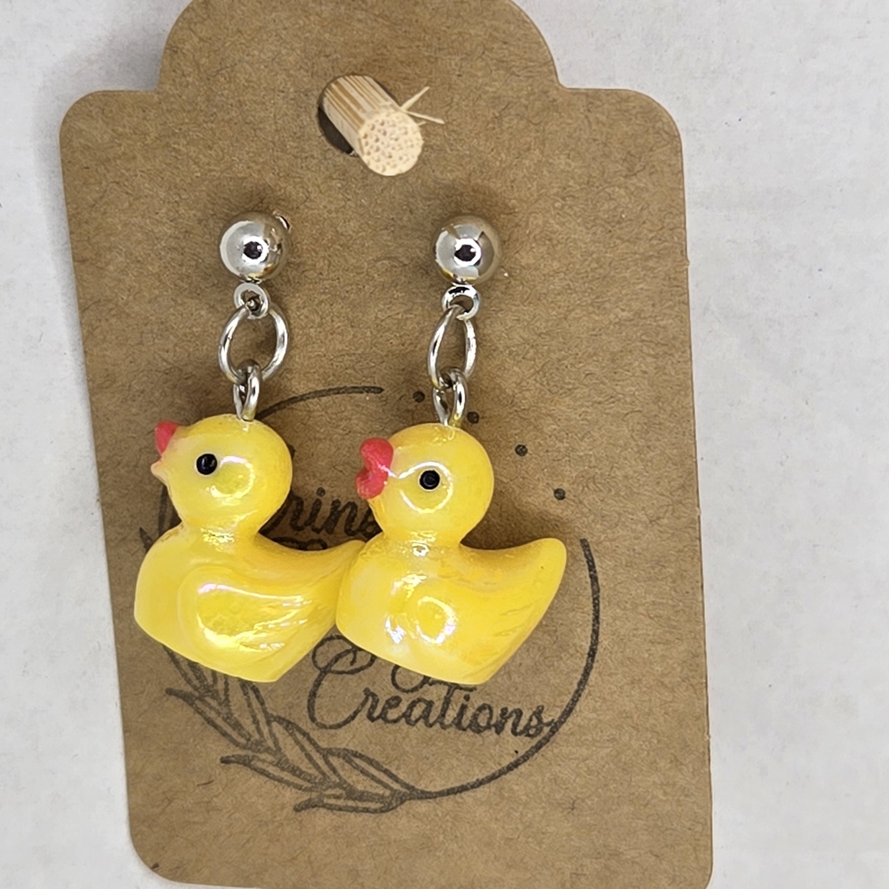 Yellow Duck Earrings by